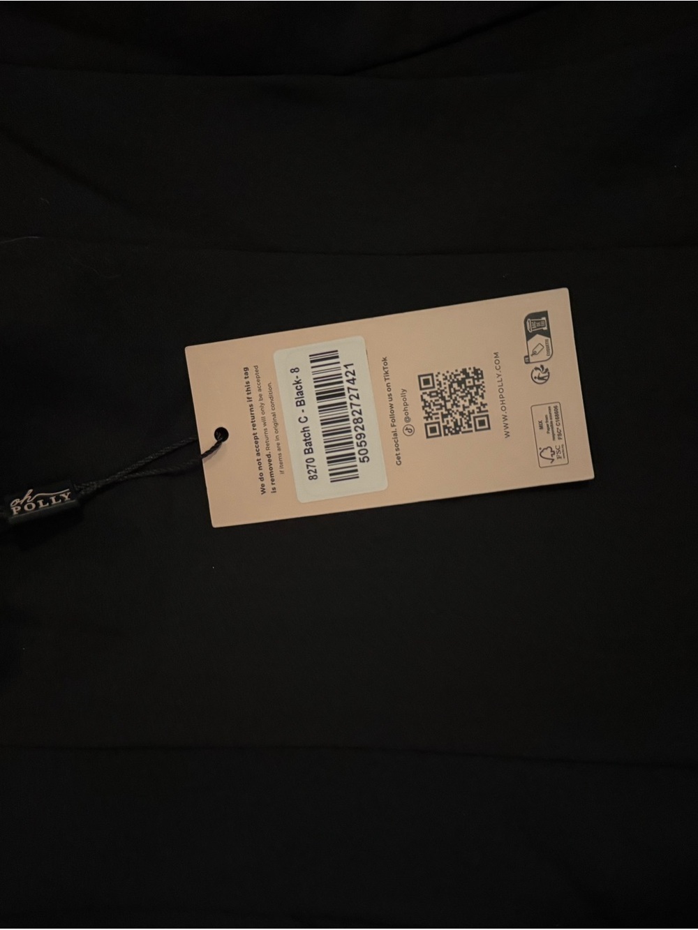 Oh Polly Black Dress with White Layered Hem - Picture 3 of 4